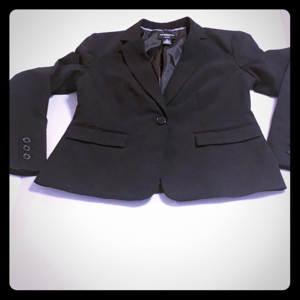 LIZ CLAIBORNE blazer color black size 6 petite